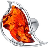 Женское серебряное кольцо с янтарем, 1615758