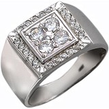 Мужское серебряное кольцо с куб. циркониями, 1620622
