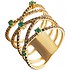 Женское золотое кольцо с бриллиантами и изумрудами - фото 1