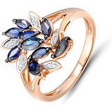 Женское золотое кольцо с бриллиантами и сапфирами, 1685390