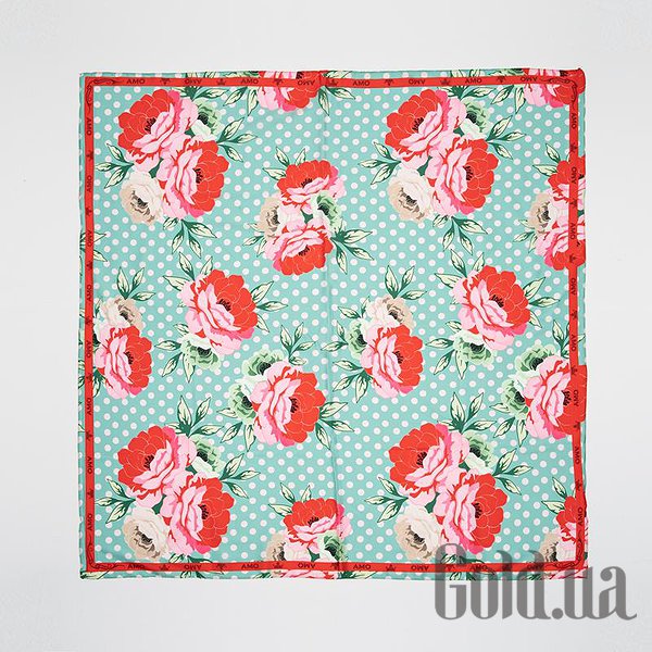 

Шарф/платок Amo Accessori, Красный;голубой, Платок "Peonies" AMOp70705