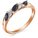 Женское золотое кольцо с сапфирами и бриллиантами, 1710990