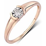 Золотое кольцо с бриллиантом, 1715342