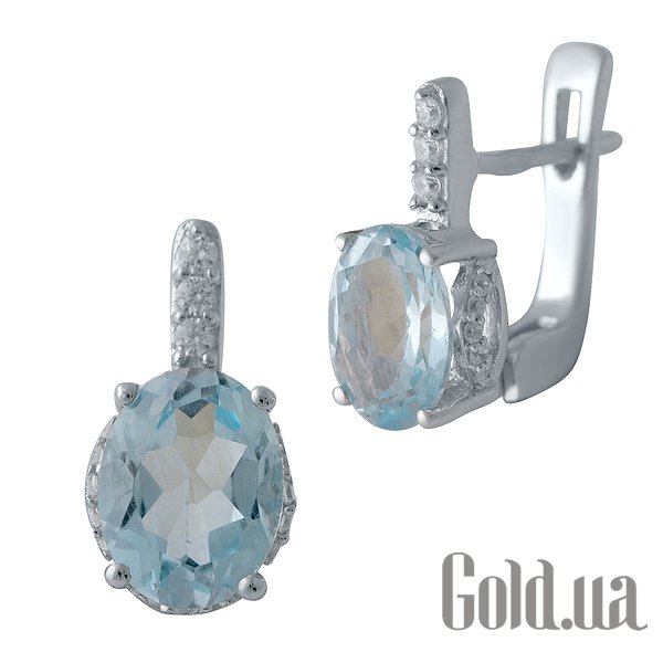 

Серьги Fresh Jewelry, Серебряные серьги с топазами и куб. циркониями