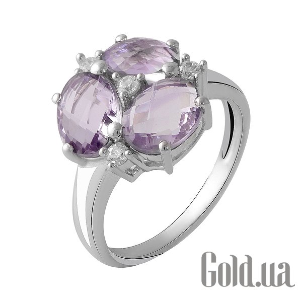 

Женские кольца Fresh Jewelry, Женское серебряное кольцо с куб. циркониями и аметистами, 17