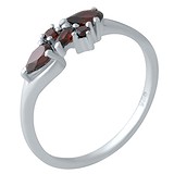 Женское серебряное кольцо с гранатами