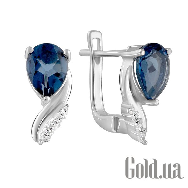 

Серьги Fresh Jewelry, Серебряные серьги с куб. циркониями и синт. танзанитами