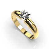 Золотое кольцо с бриллиантом, 1768078