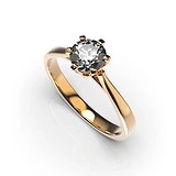 Золотое кольцо с бриллиантом, 1768334
