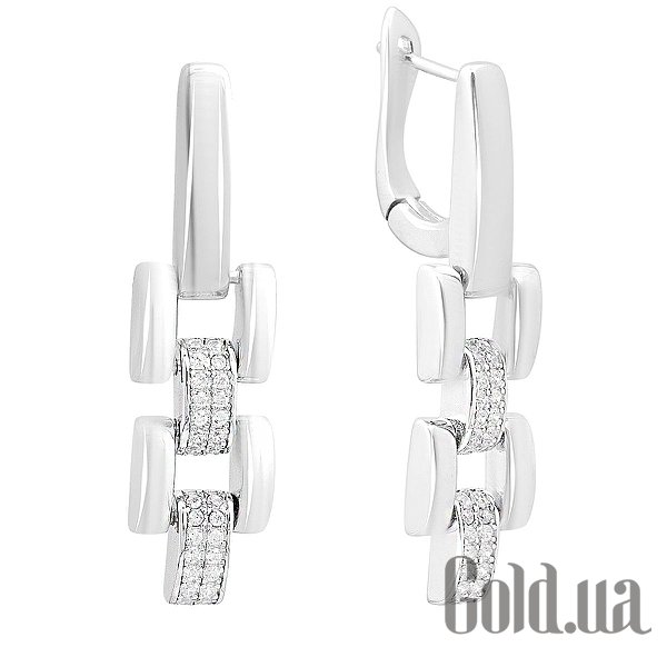 

Серьги с подвесками Fresh Jewelry, Серебряные серьги с куб. циркониями