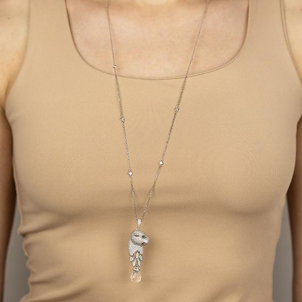 Серебряное колье с куб. циркониями DIA3401150 – изображение 3