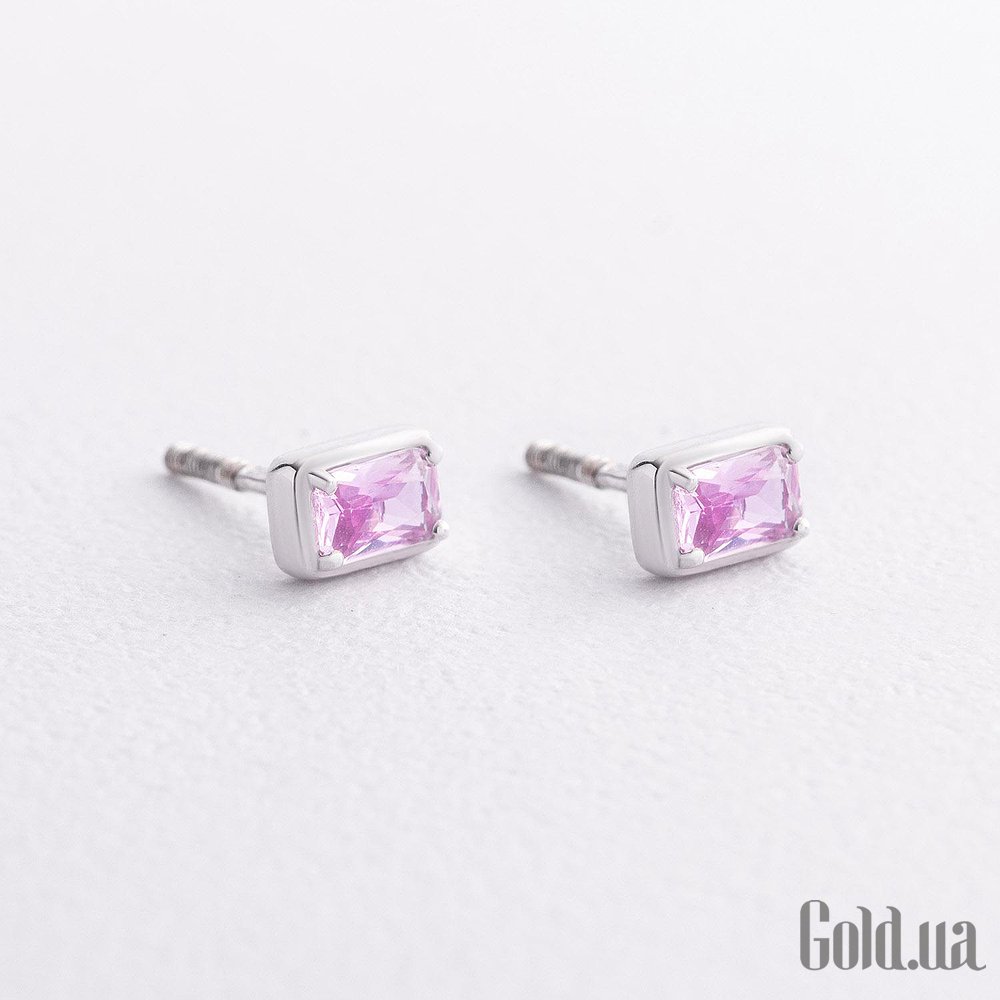 Серебряные серьги с синт. сапфирами onx2685/1р-PSPH