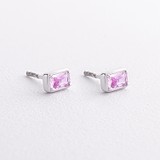 Серебряные серьги с синт. сапфирами, 1800590