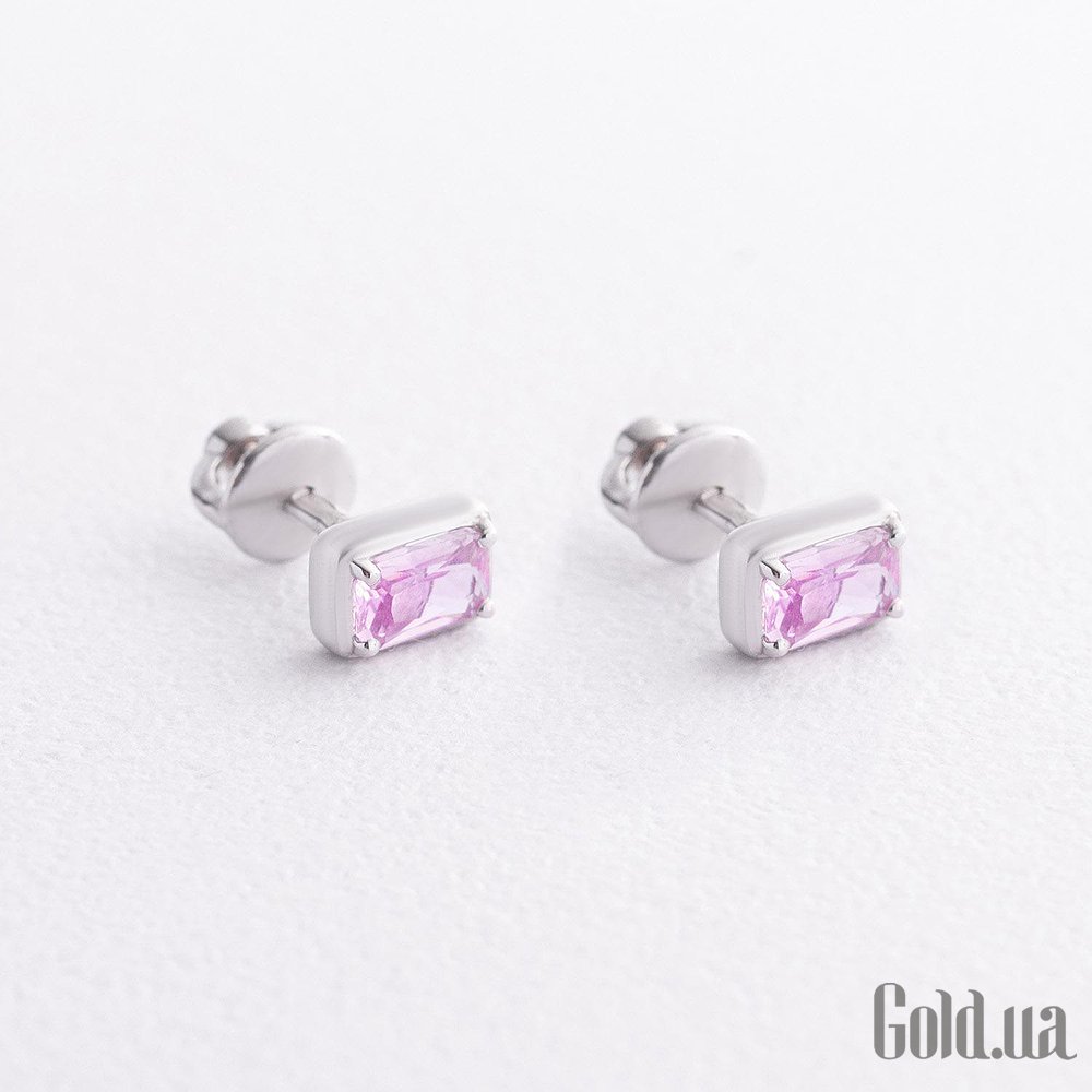 Серебряные серьги с синт. сапфирами onx2685/1р-PSPH – изображение 2