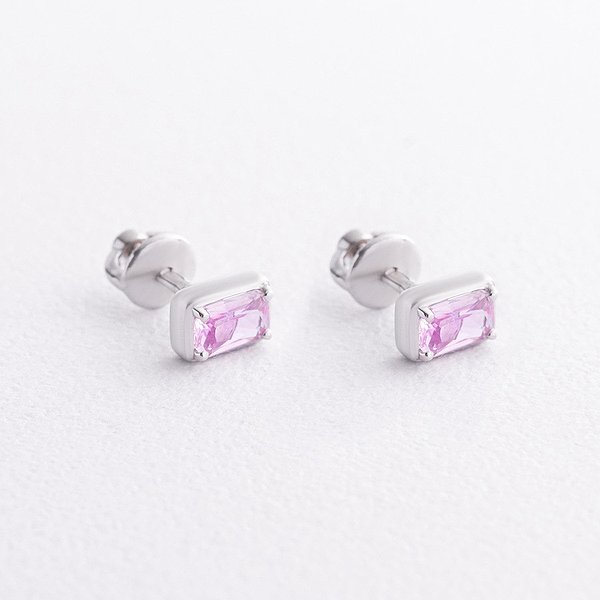 Серебряные серьги с синт. сапфирами onx2685/1р-PSPH – изображение 2