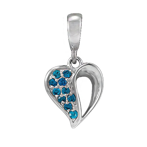 Срібний кулон з куб. цирконіями