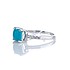 Женское серебряное кольцо с бирюзой и куб. циркониями - фото 2