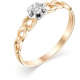 Женское золотое кольцо с бриллиантом, 1605519
