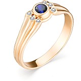 Женское золотое кольцо с бриллиантами и сапфиром, 1612431