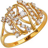 Женское золотое кольцо с куб. циркониями, 1613967