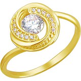 Женское золотое кольцо с куб. циркониями, 1615247