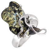 Женское серебряное кольцо с янтарем, 1615503
