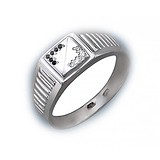 Чоловіче срібний перстень з куб. цирконіями, 1620623