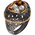 Женское серебряное кольцо с гранатами и жемчугом - фото 1