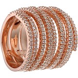 Женское серебряное кольцо с куб. циркониями в позолоте, 1670287