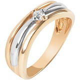 Золотое обручальное кольцо с бриллиантом, 1672847