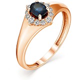 Женское золотое кольцо с сапфиром и бриллиантами, 1703823