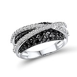 Женское серебряное кольцо с куб. циркониями и шпинелями, 1735055