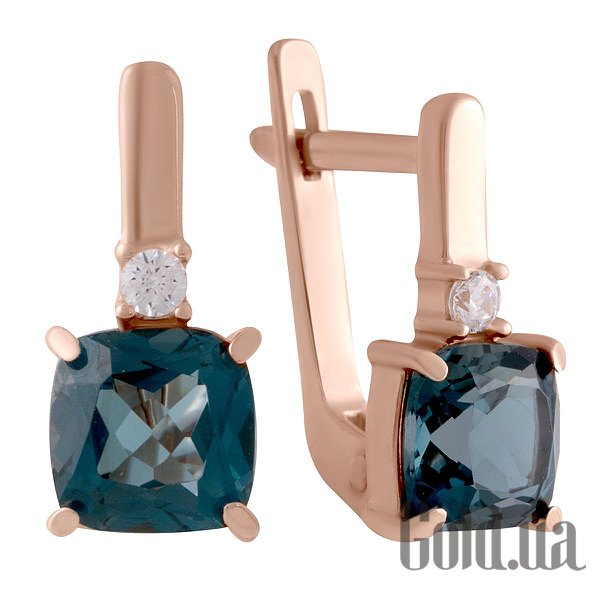 

Серьги Fresh Jewelry, Золотые серьги с топазами и куб. циркониями