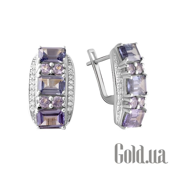 

Серьги Fresh Jewelry, Серебряные серьги с куб. циркониями и александритами