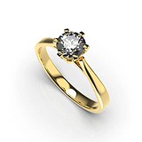 Золотое кольцо с бриллиантом, 1768335