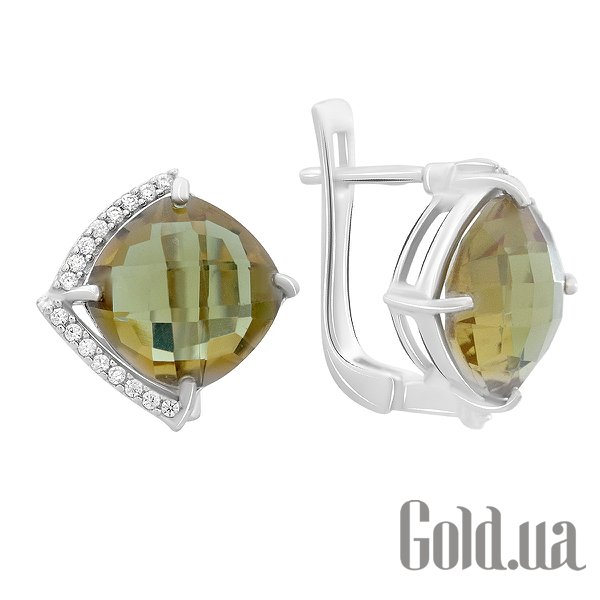 

Серьги Fresh Jewelry, Серебряные серьги с куб. циркониями и султанитами