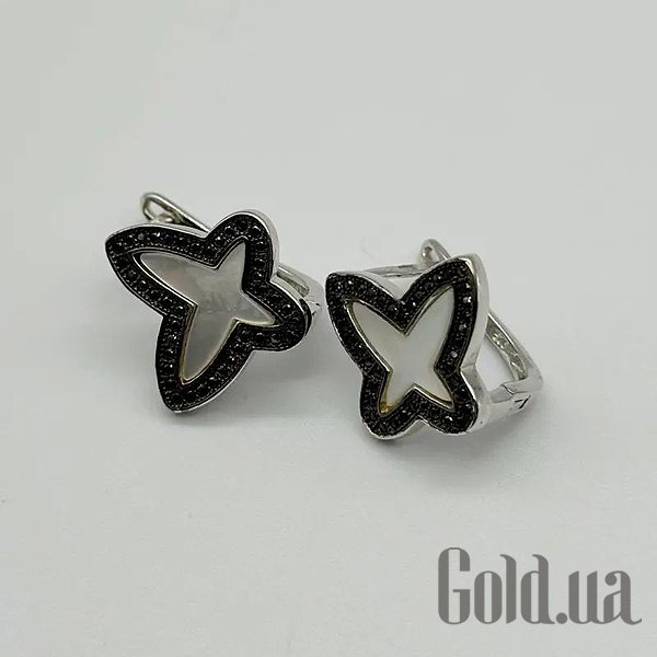 

Серьги Silvex925, Серебряные серьги с куб. циркониями и перламутром