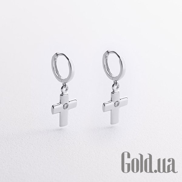 

Серьги с подвесками Украина, Золотые серьги с куб. циркониями