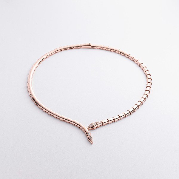 Золотое колье с куб. циркониями