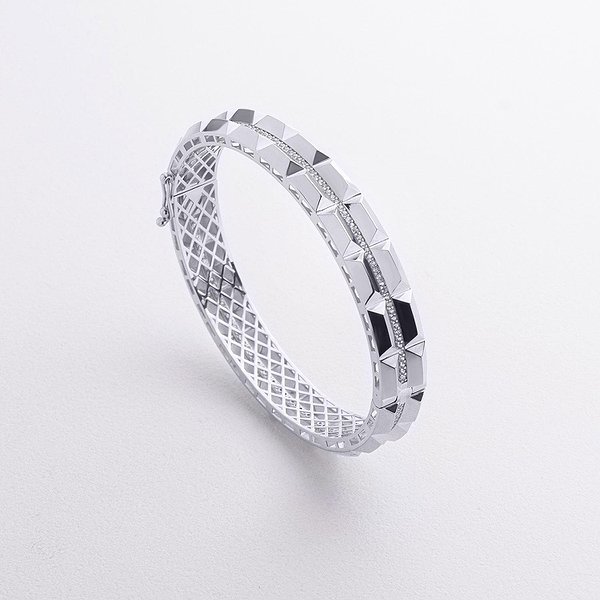 Женский золотой браслет с куб. циркониями