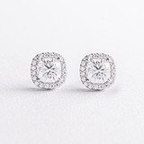 Серебряные серьги с муассанитами, 1800591