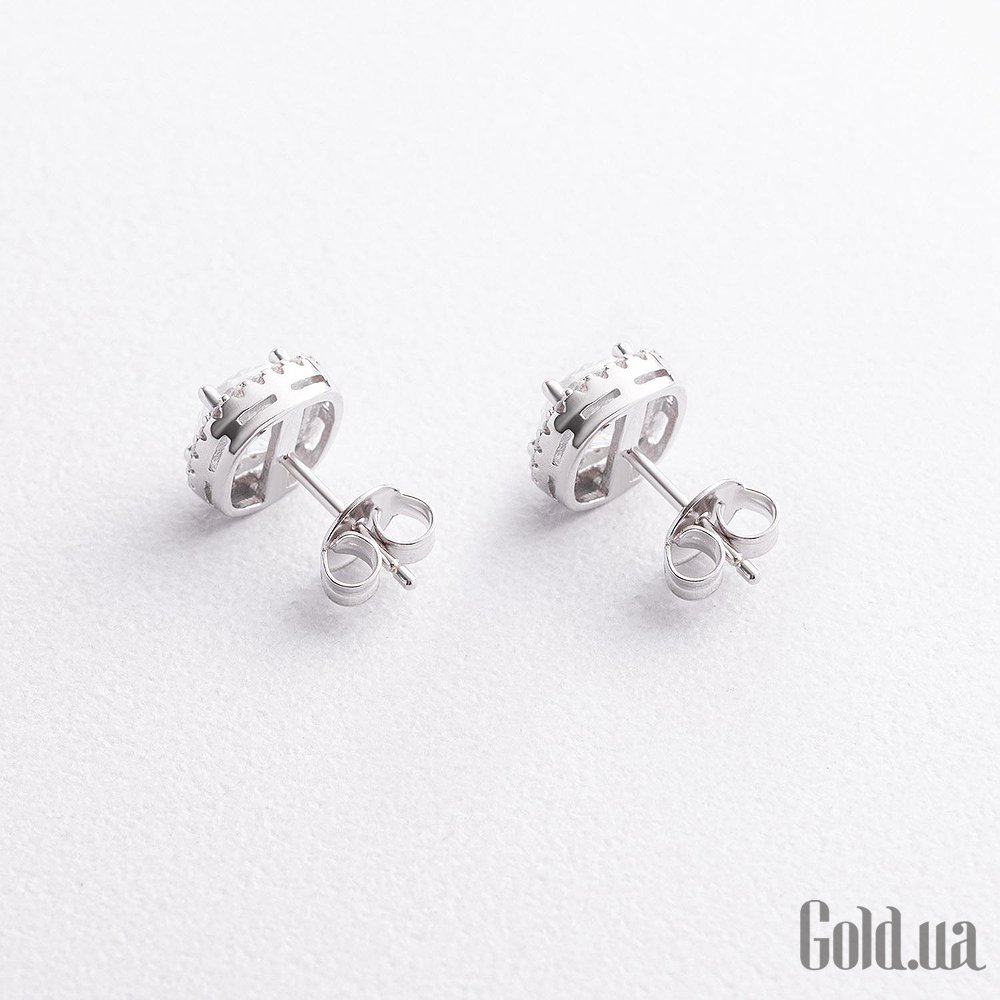 Серебряные серьги с муассанитами onx123566 – изображение 3