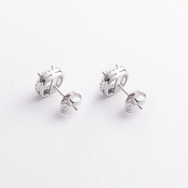 Серебряные серьги с муассанитами onx123566 – изображение 3