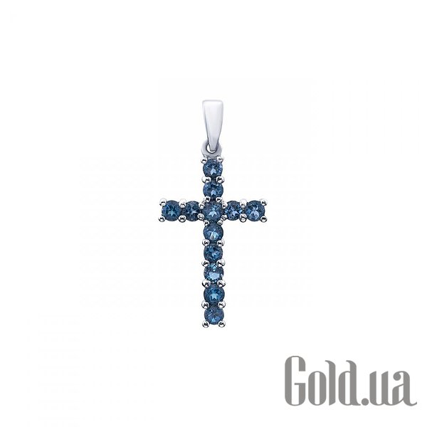 

Кулон-крестик Lurie Jewelry, Серебряный кулон с топазами