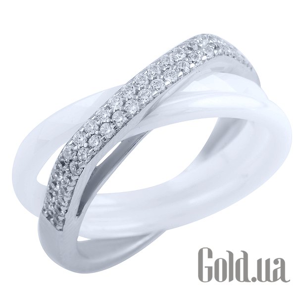 

Женские кольца Fresh Jewelry, Женское серебряное кольцо с керамикой и куб. циркониями, 17