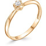 Золотое кольцо с бриллиантом, 1614224
