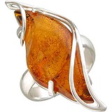 Женское серебряное кольцо с янтарем, 1615760