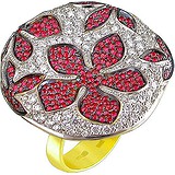 Женское золотое кольцо с бриллиантами и рубинами, 1619088