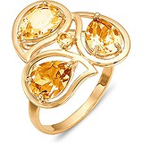 Женское золотое кольцо с цитринами, 1650064