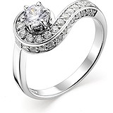 Женское серебряное кольцо с куб. циркониями, 1651856